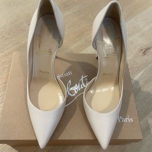Christian Louboutin Iriza 100 Nappa - Ivory - size 38.5 - heels